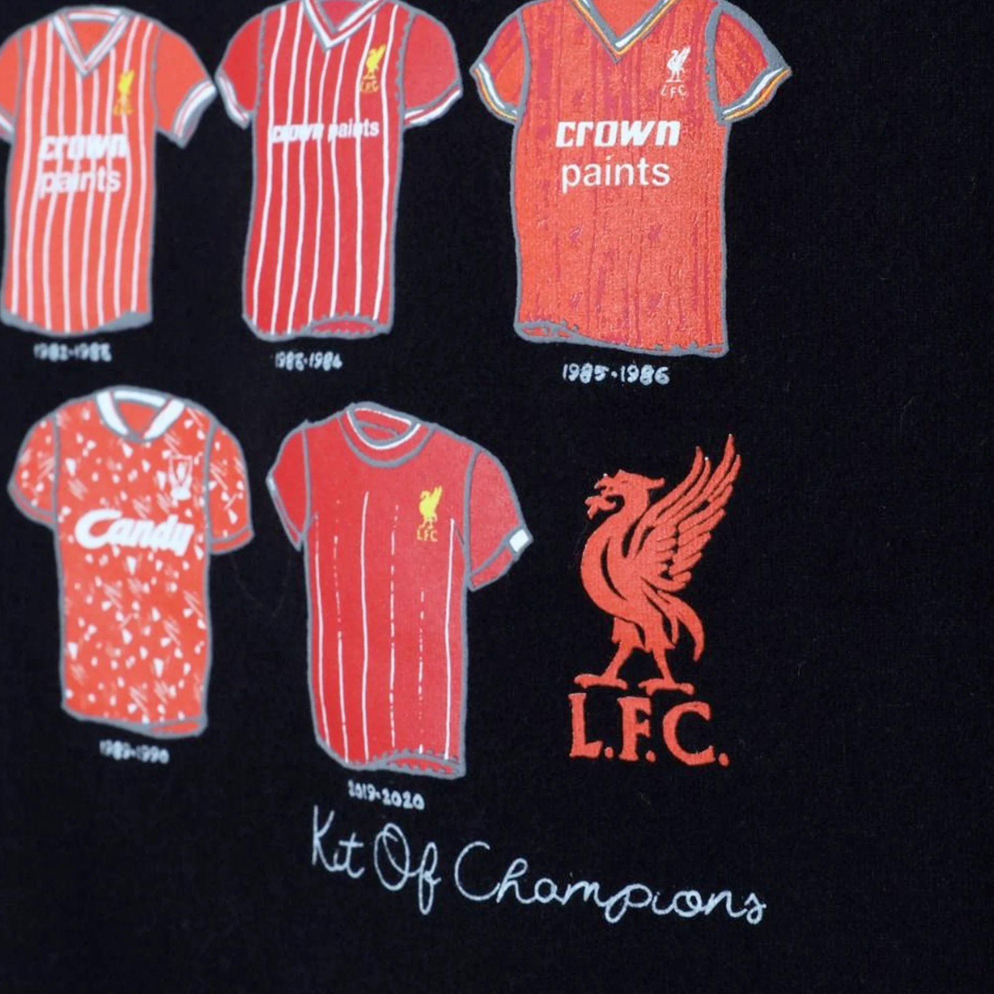 LFC Mens Retro Kit Of Champions Tee Black - Image 3